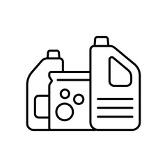 Household chemicals, cleaning products icon. Black outline linear silhouette. Editable strokes. Front side view. Vector simple flat graphic illustration. Isolated object on white background. Isolate.