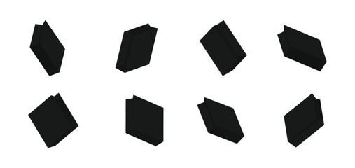 Black paper bag collection with different views and angles