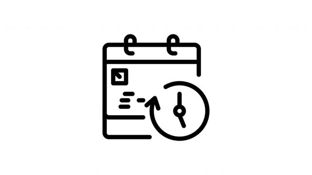 icon line motion graphic deadline