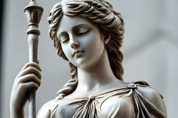Obraz premium Close up statue Greek goddess justice Lady She Themis