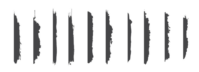 Black vertical brush strokes with rough edges