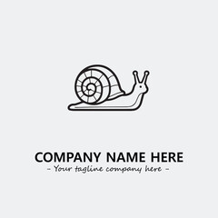 Snail illustration black and white for logo company vector image
