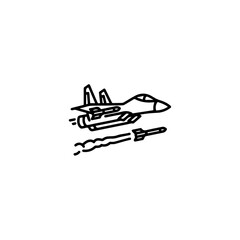 Fighter jet icon flat vector design