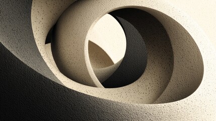 Abstract spiral shapes with smooth texture and soft shading, creating a modern art feel, ideal for backgrounds or design projects featuring minimalism