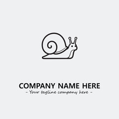 Snail illustration black and white for logo company vector image
