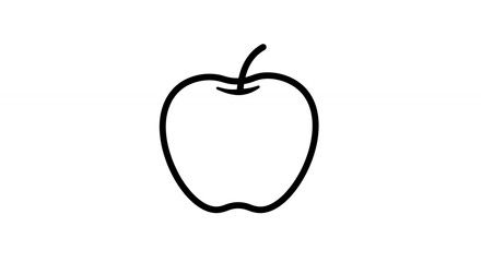 Simple black line art apple illustration