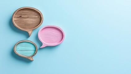 Wooden speech bubbles