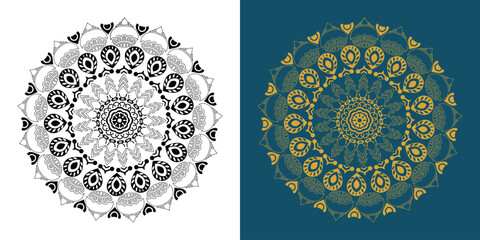 Circular pattern in the form of a mandala. Henna tatoo mandala. Mehndi style. Decorative pattern in oriental style. Coloring book page.