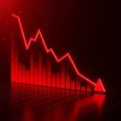 A red downward trending graph