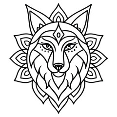 Obraz premium Wild wolf head mascot vector illustration, a tribal animal design