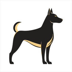 Black and white dog vector illustration animal silhouette
