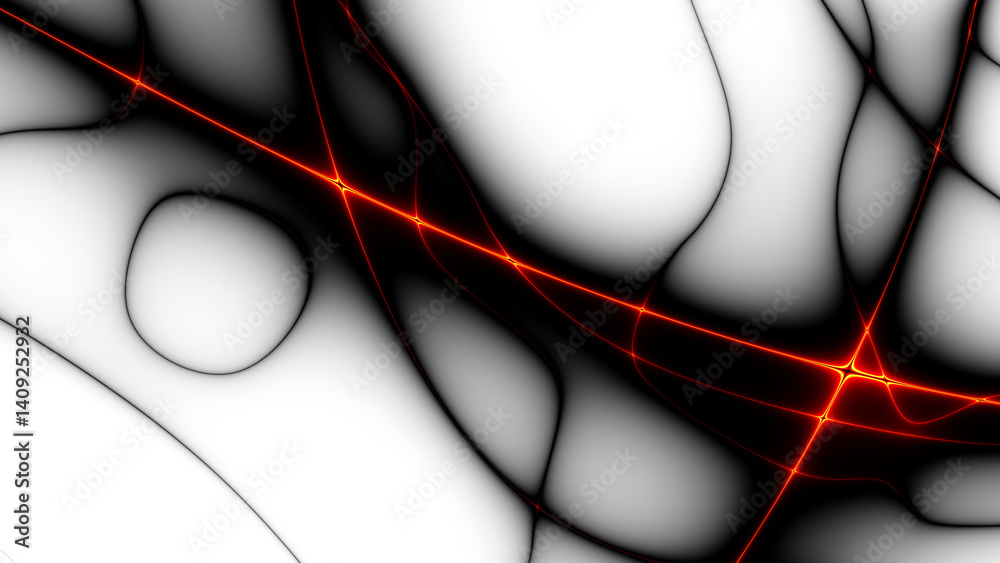 Poster red futuristic technology background with organic motion. energy overlay lines background