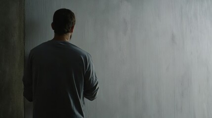 Fototapeta premium Painter applying primer to the walls of a newly constructed building. Featuring care and preparation