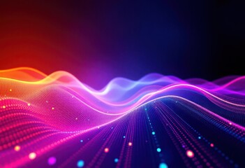 Abstract glowing digital wave patterns, futuristic technology background, wallpaper, electric