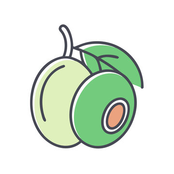 green olives with leaves clip art preview
