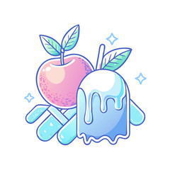 Candy Apple and Ice Pop Treat Delightful Summertime Sweetness Pastel Colors