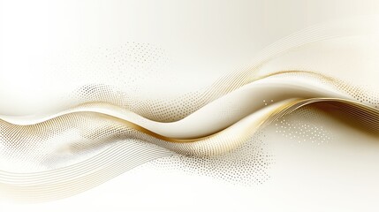 Elegant White and Gold Abstract Wave Background Design for Modern Minimalistic Aesthetic