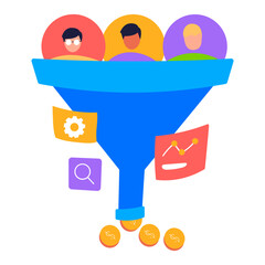 vector illustration of a company team