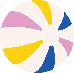 Obraz premium Colorful beach ball vector illustration Silhouette, Inflatable beach ball, Beach Ball Silhouette SVG Files, Summer Beach SVG Vector