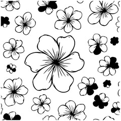 Obraz premium Elegant Floral Pattern in Black and White Lines