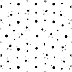 Ink blot style black and white seamless pattern