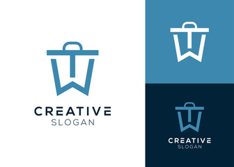 Letter T with trash logo design for waste management