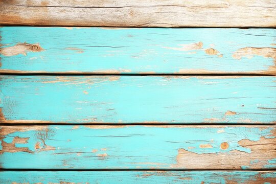 Textured light teal painted wooden planks