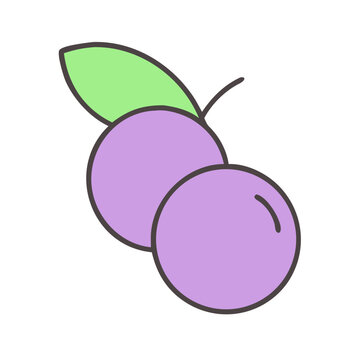 purple plums with green leaf clip art preview