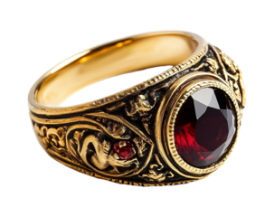 Episcopal Ring for Religious and Clergy Wear - Isolated on White Background
