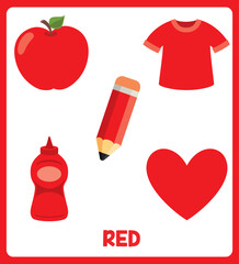 Color Flashcard With Various Elements