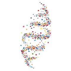 Floating Colorful Confetti Swirl on White Background for Celebration and Parties