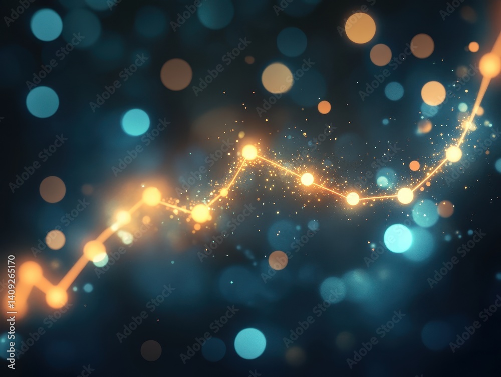 Poster abstract data flow: an artistic representation of data flow, visualized as a dynamic, glowing line w
