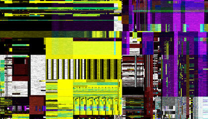 Abstract creative glitch overlay texture. Geometric pixel pattern of a digital glitch on transparent background, digital pattern