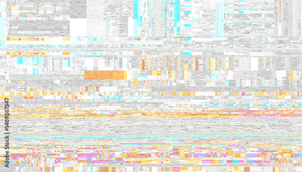 Fototapete abstract creative glitch overlay texture. geometric pixel pattern of a digital glitch on transparent