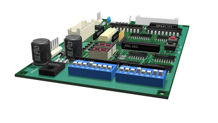デジタル ICを実装したプリント基板の 3D画像