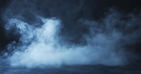 Obraz premium Ethereal Blue Smoke and Fog Texture Background