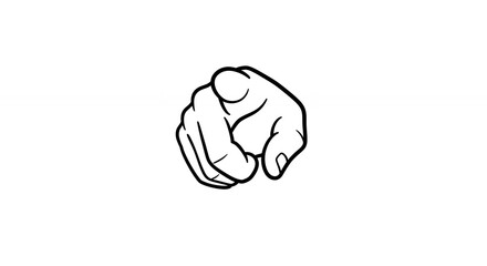 Simple hand pointing gesture graphic