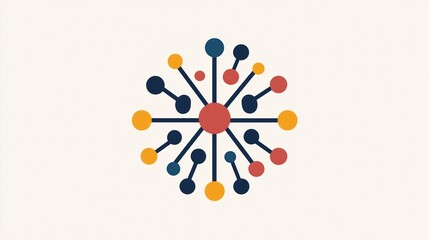 centralized data icon with multiple nodes