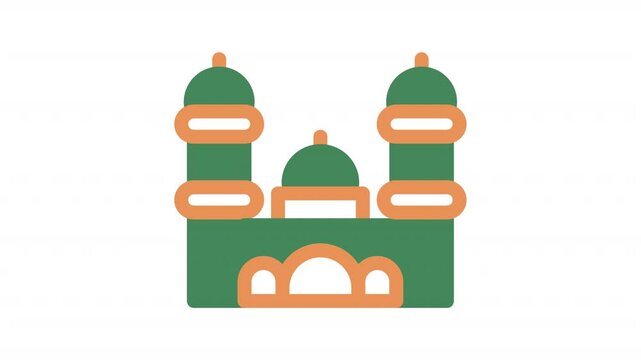 Masjidil Haram animation icon for social media, presentations, videos, websites, etc. No background, Alpha channel.