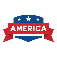 American Independence Day Banner, 4th of July USA banner vector on white background