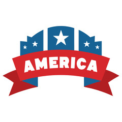 American Independence Day Banner, 4th of July USA banner vector on white background