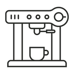 Coffee maker outline icon, editable vector illustration and transparent graphic element. Isolated on white background
