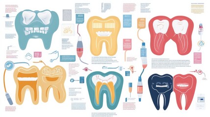 Detailed Educational Infographic on Tooth Anatomy and Care Techniques