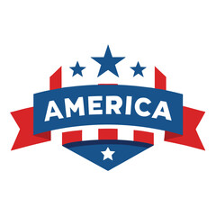 American Independence Day Banner, 4th of July USA banner vector on white background