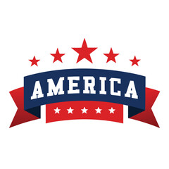 American Independence Day Banner, 4th of July USA banner vector on white background