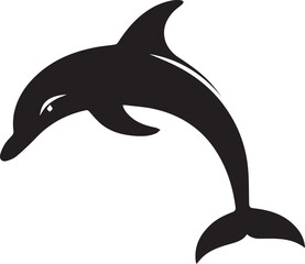 Dolphin silhouette vector art with white background
