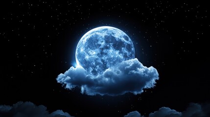 Clean moon and cloud icon for night theme