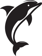 Dolphin silhouette vector art with white background
