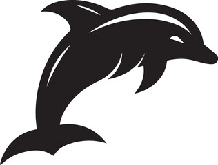Dolphin silhouette vector art with white background
