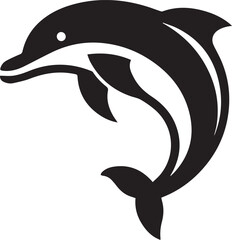 Dolphin silhouette vector art with white background

